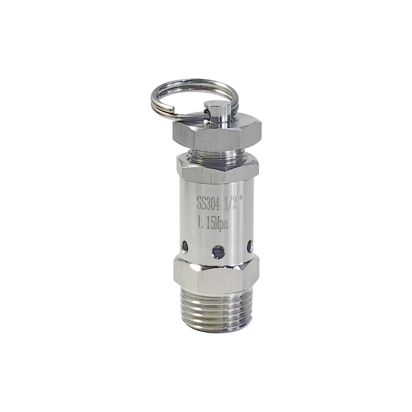 304 Stainless Steel Safety Valve Adjustable Pressure Relief Spring Valve for Air Compressor Steam