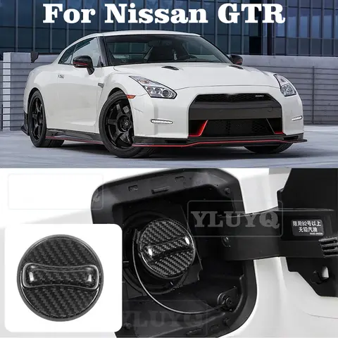 Couvercle de réservoir de carburant intérieur en Fiber de carbone dur véritable, autocollants pour NISSAN GTR R32 R35 R30 370Z 350Z