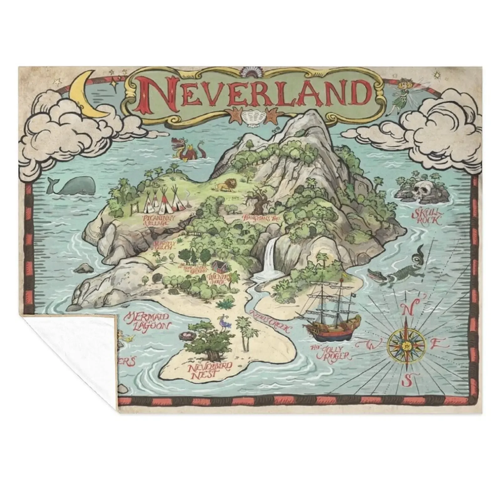 

Neverland Map Throw Blanket Blankets For Bed Soft Big funny gift Moving Blankets