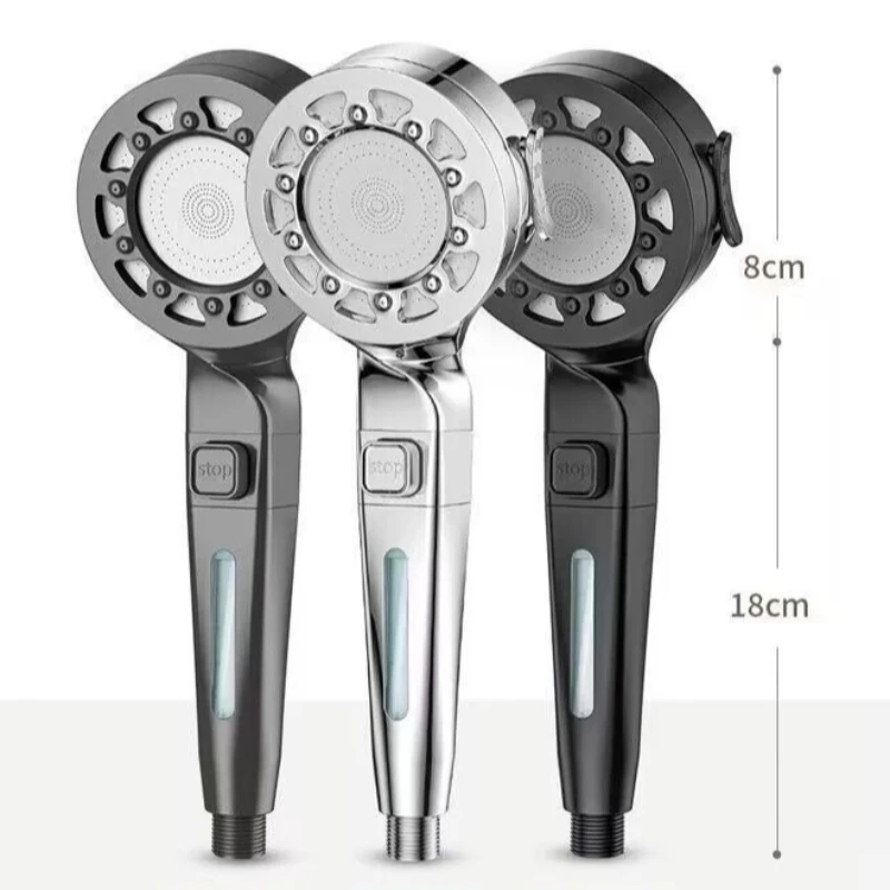 High Pressure Shower Head Water Saving 4 Modes Shower Heads Adjustable One-Key Stop Water Massage Sprayer Bathroom Accessories view 6