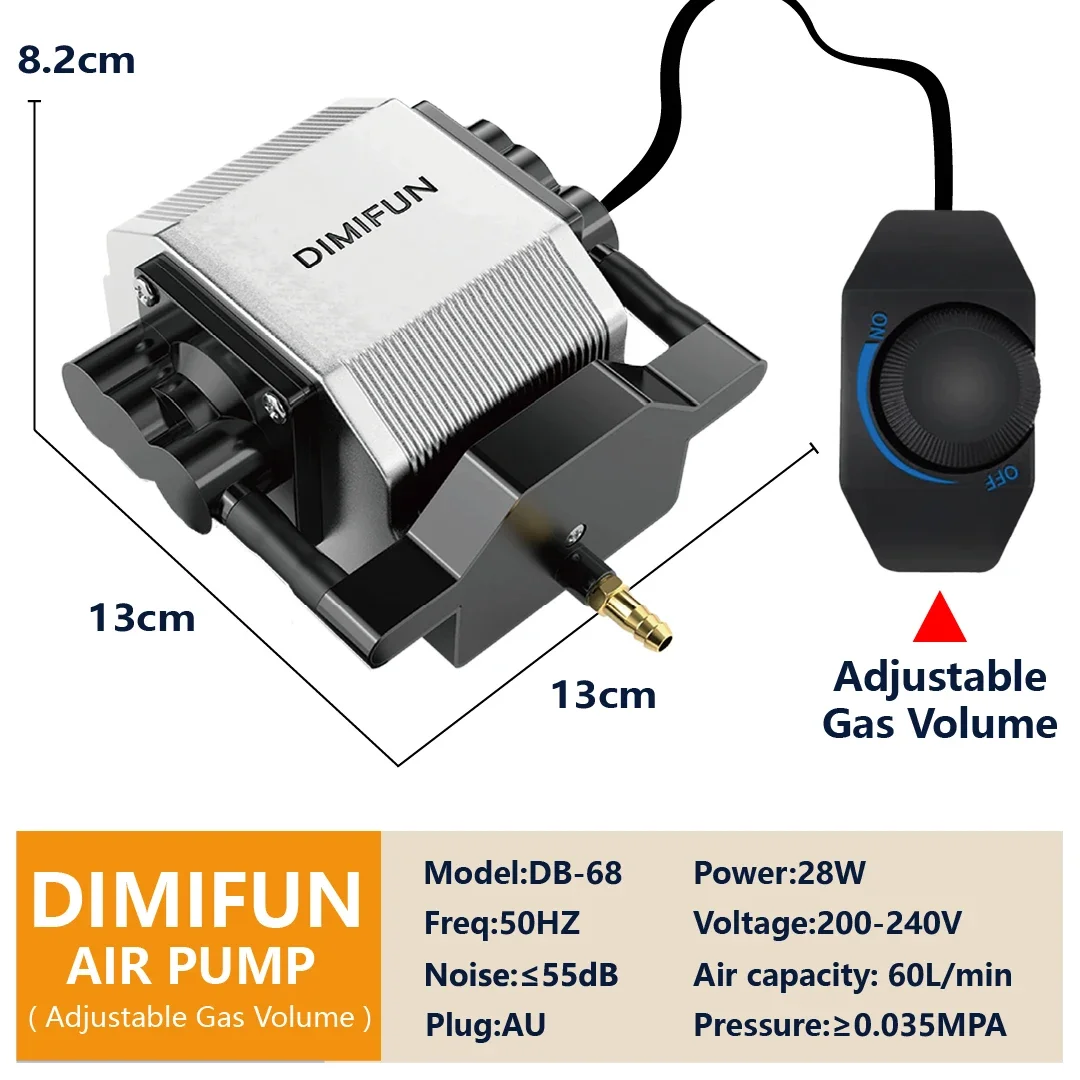 DIMIFUN 28W luchtcompressor Air Assist-pomp met 60L / Min luchtuitgang voor alle merken CNC-lasergraveur - afbeelding 1