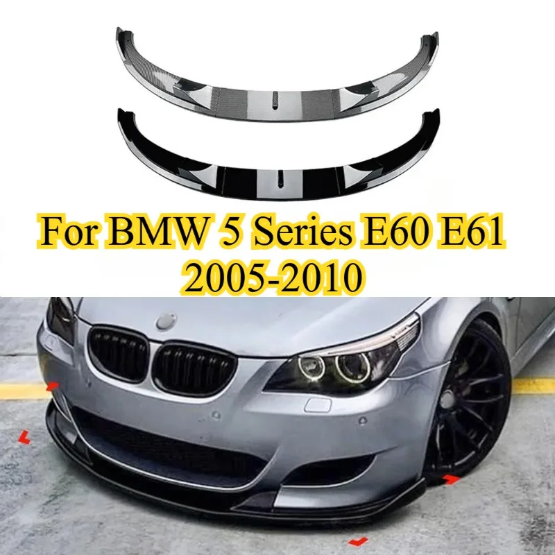 

For BMW 5 Series E60 E61 M5 2005-2010 Front Bumper Lip Splitter Spoiler Diffuser PP Frontal Body Kit Gloss Black Car Accessories