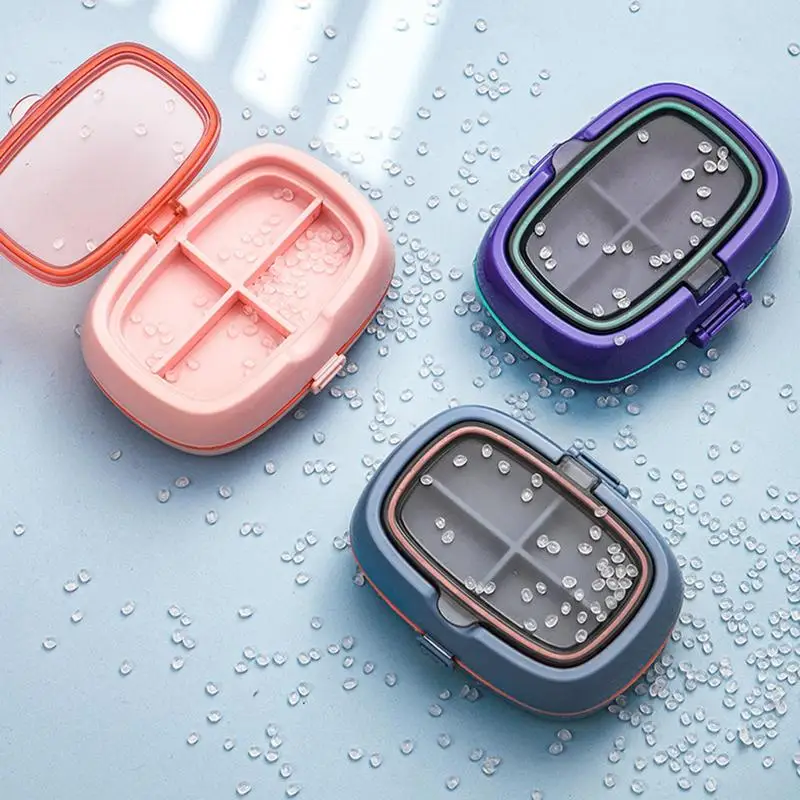 Pill Case Portable Pill Holder For Purse Travel Size Containers Double-Layer Daily Pill Box Organizer Pill Travel Case For Cod