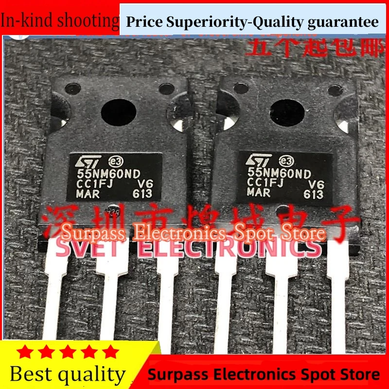 

10PCS-50PCS 55NM60ND STW55NM60ND TO-247 600V 51A Original Fast shipping