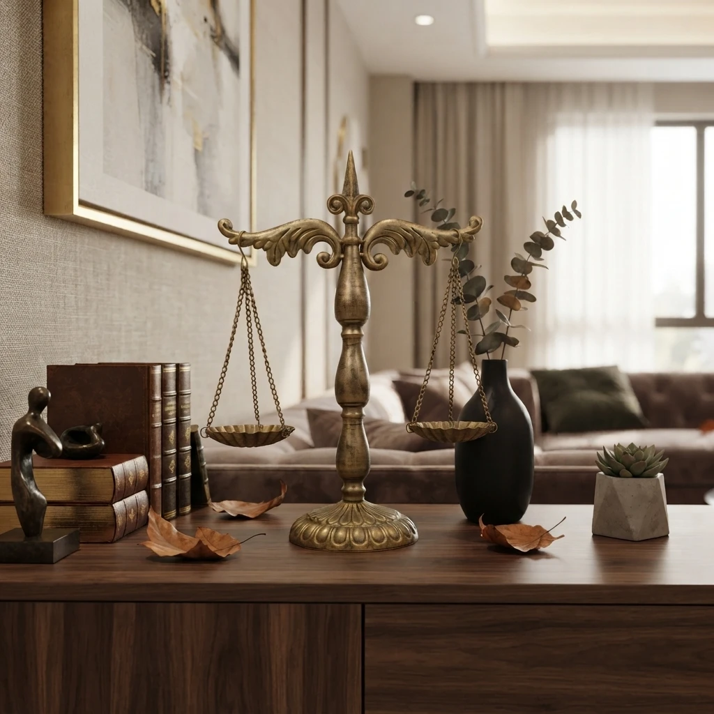 Vintage Scale-Shaped Art Home Decor Piece, Featuring a Classic Scale Design Combined with Classical Decorative Aesthetics, Offering a Nostalgic and Story-Like Character for Desktop Display, Classical Home Decor, and Ca