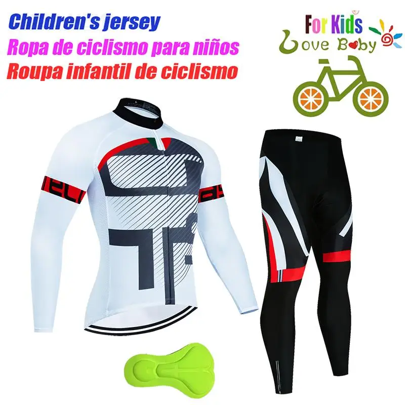 Hoge kwaliteit kinderfietskleding zomer kinderjersey set fietsen kleding met lange mouwen pak MTB kinderfietskleding 2023