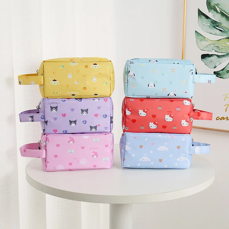 

Anime Hello Kittys Storage Bags Sanrio Kuromi My Melody Kawaii Cinnamoroll Cartoon Travel Toiletries Cosmetic Bag Toy Girls