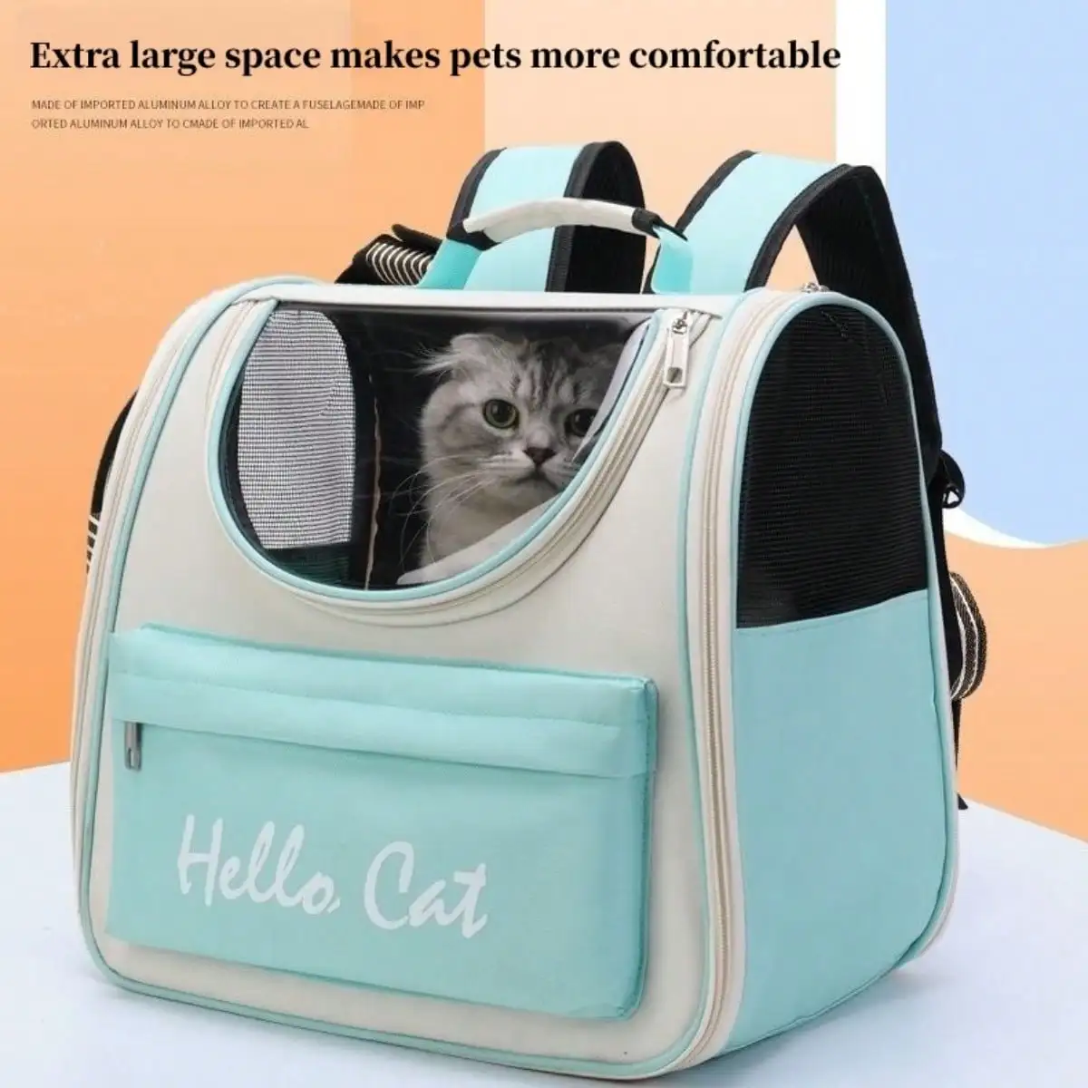 

Дышащий и удобный рюкзак для домашних животных, модный рюкзак для кошек и маленьких собак для походов на природу и пикников (зеленый) C