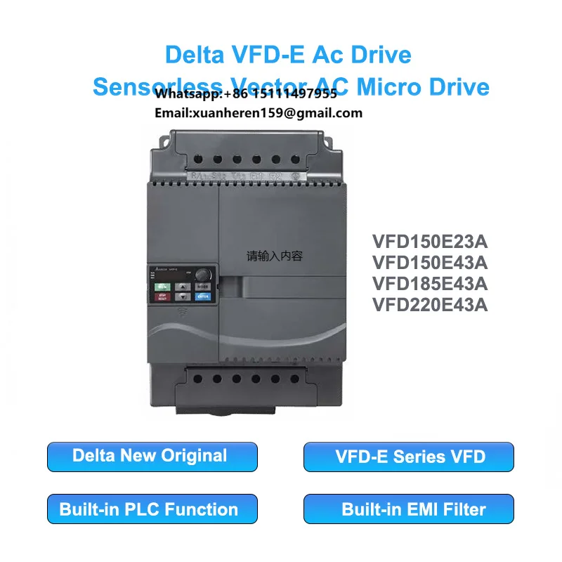 Delta VFD220E43A AC Drive 22KW 460V Inverter VFD IP20 with 1 Year Warranty
