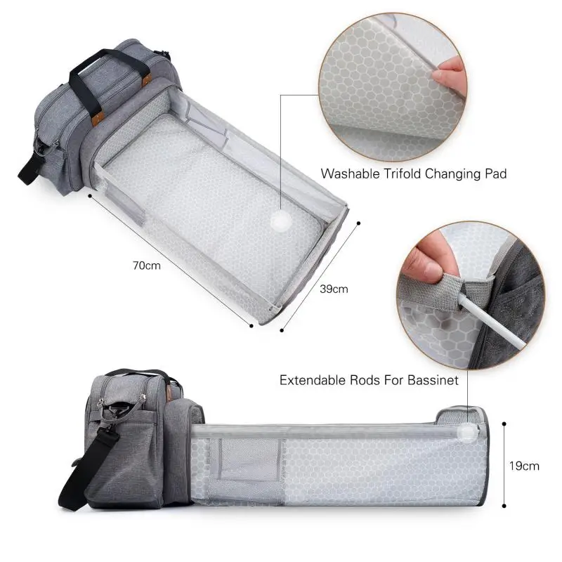 Multi-functional large-capacity baby carrier, infant bed cover, shoulder bag, mother and baby stroller hanging bag
