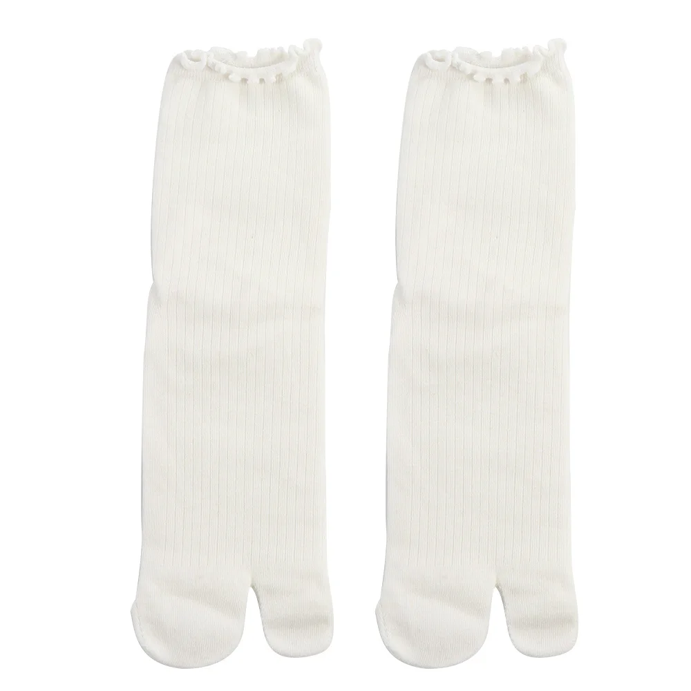 

Модные повседневные женские носки с оборками и раздельным носком ярких цветов, средние носки-трубы, чулочно-носочные изделия, носки с двумя пальцами, носки с двумя пальцами