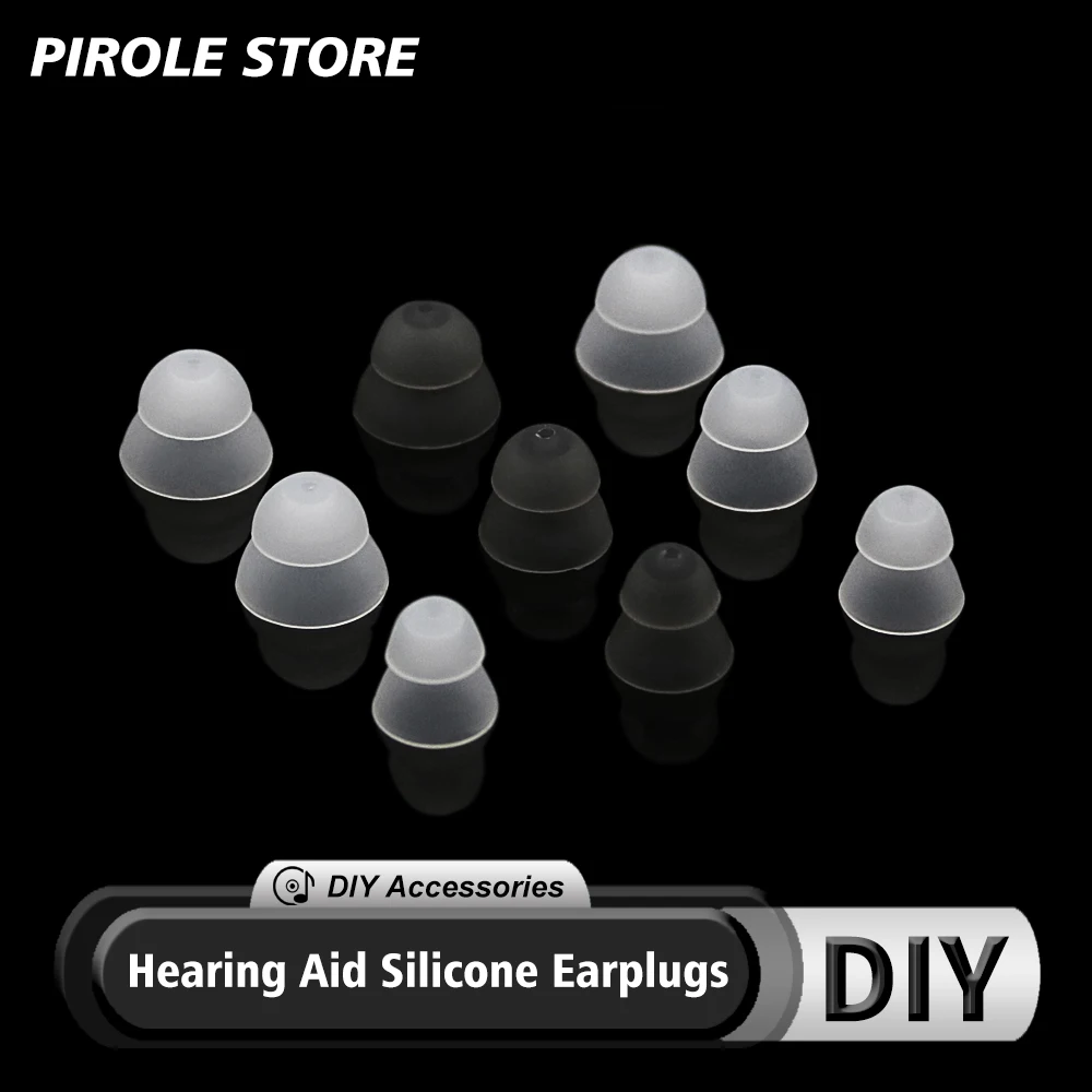24PCS Closed Fit Hearing Aid Earphone Domes Earplug Silicone Double Layer Anti Static Ear Tips Replacement Hearing Aid Accessory