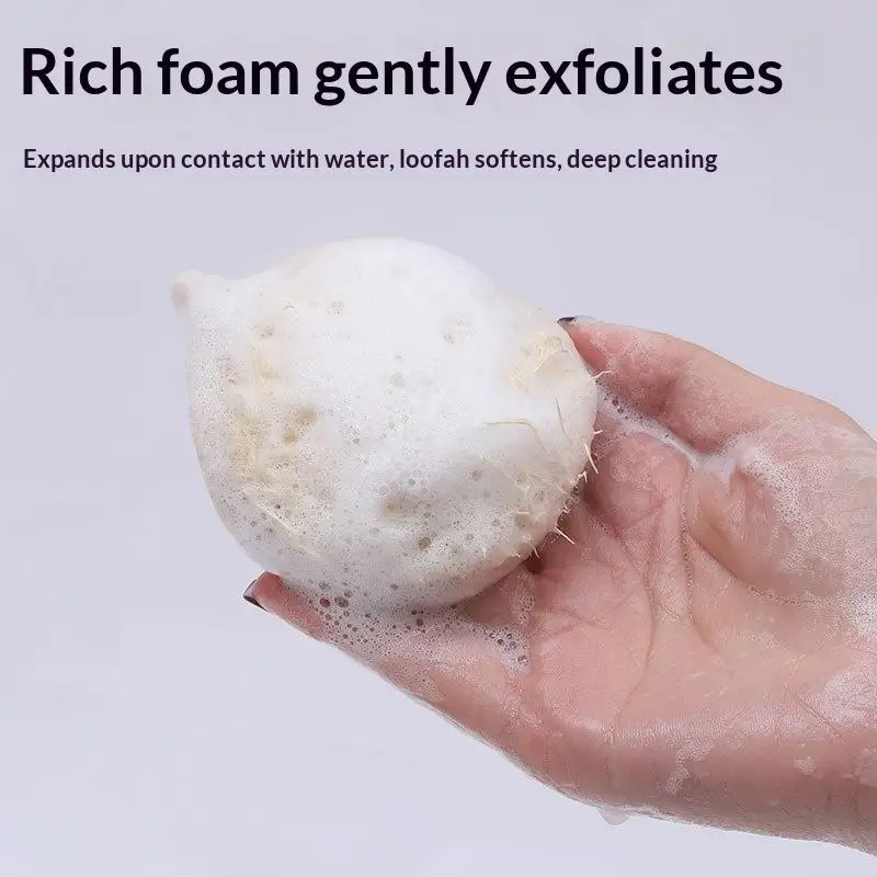 Natural Loofah Face Puff 1Pcs Soft Breathable Exfoliating Cosmetic Cleansing Puff Portable for Travel Skincare Routine