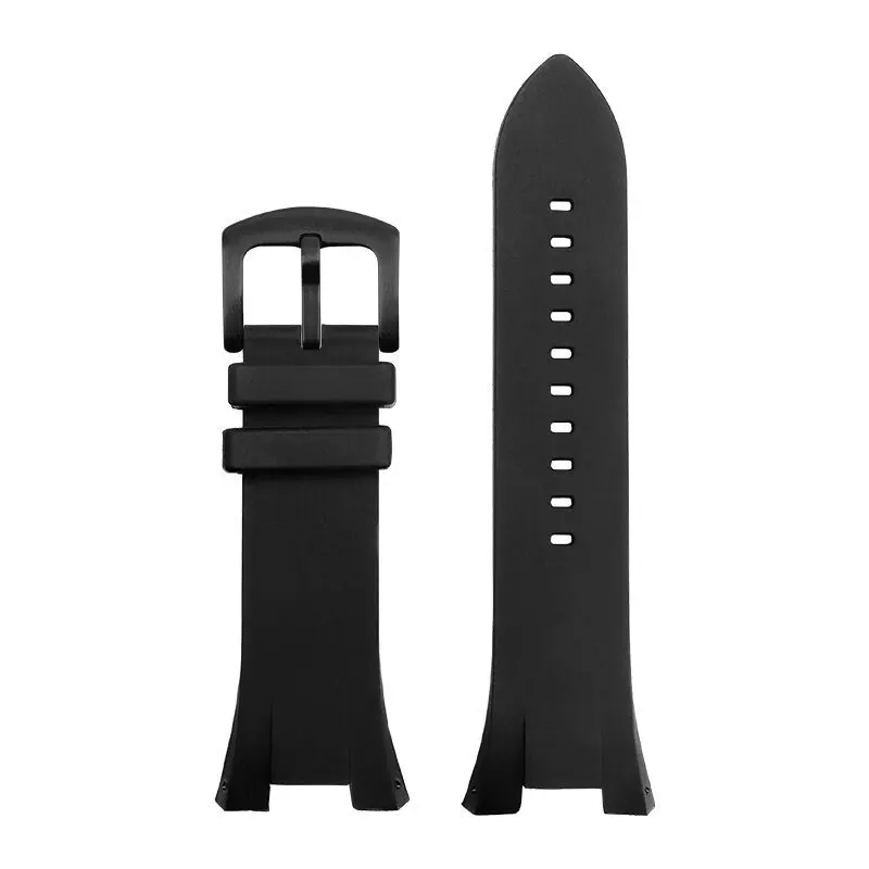 For Armani Silicone Watch Strap with AX1803/1802/1042/1050 Male Concave Watch Accessories 31 * 14 Black Without Buckle 31mm