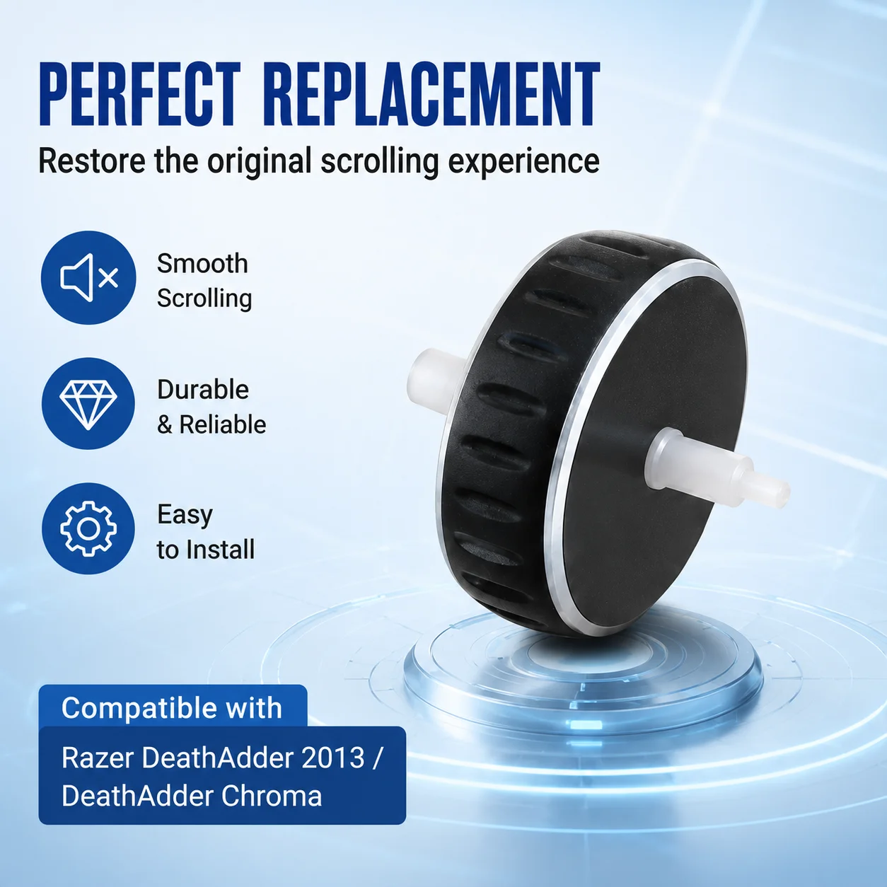 Gaming Mouse Scroll Wheel Mice Wheel Roller Replacement Pulley Part for 2013, DeathAdderChroma Mouse Replacement Accessory