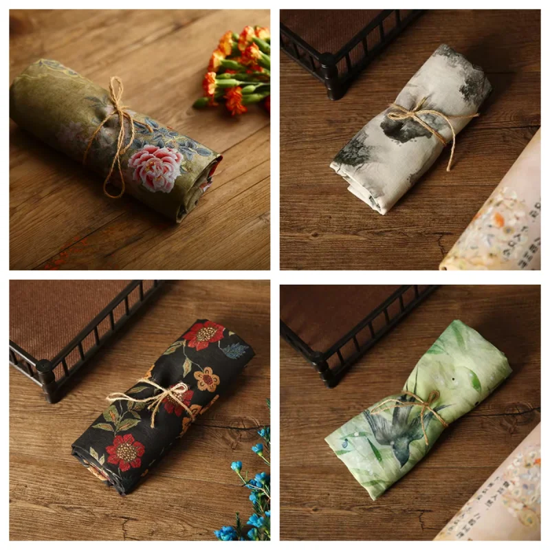 

100x140cm pure ramie printed fabric, suitable for making summer breathable shirts, dresses, and qipao products.