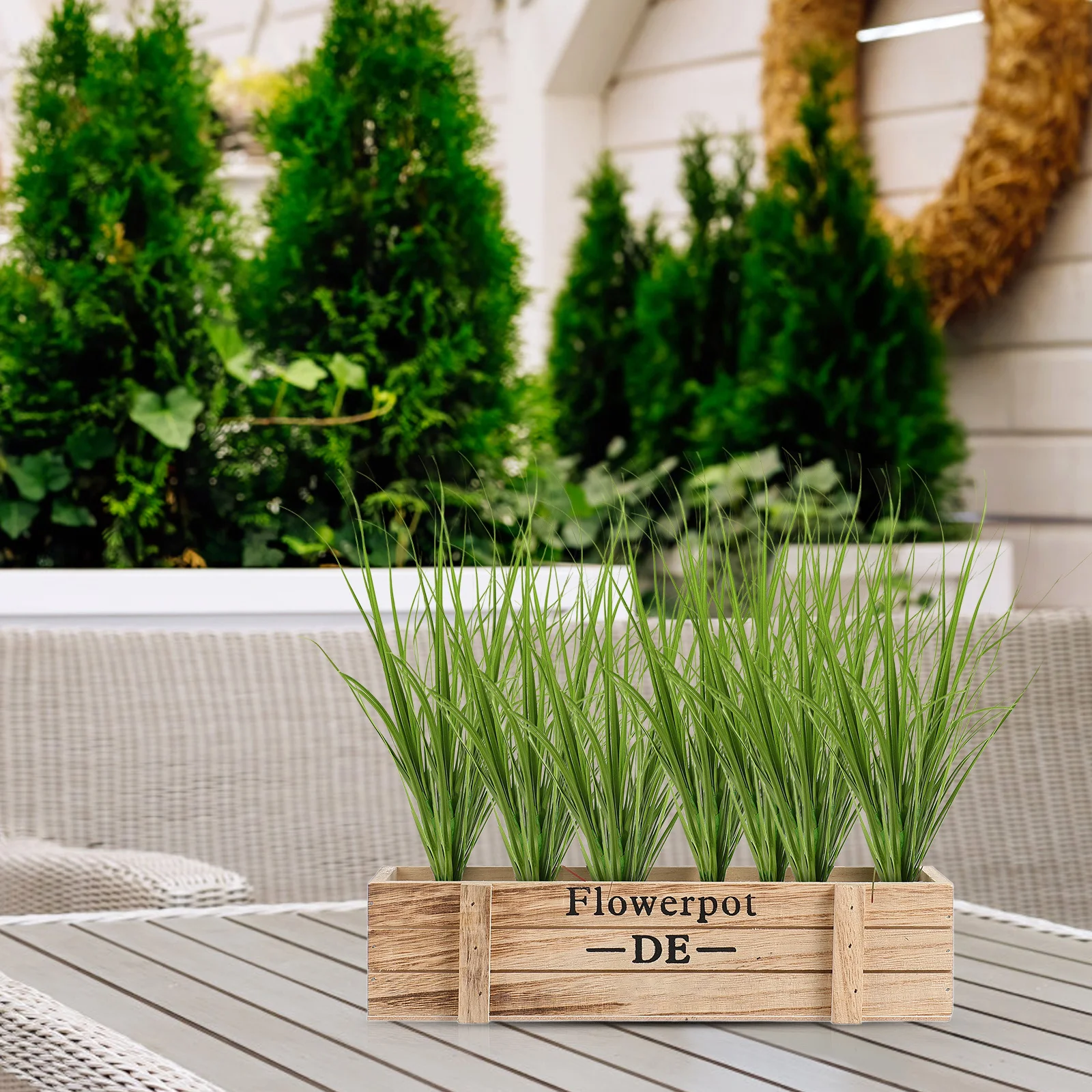 

Faux Grass Decor 12Pcs Realistic Artificial Bush Stems for Garden Home Indoor Outdoor Decoration Simulation Plant Arrangement