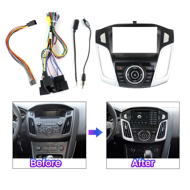 9 INCH Android Car Multimedia Radio Frame for Ford Focus 2011 2012 2013 2014 2015 Stereo Dashboard Kit 2 din