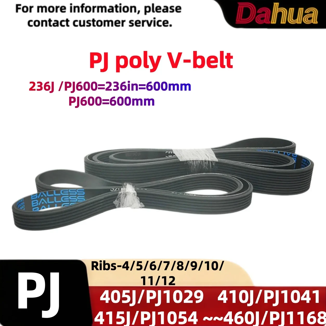 Rubber Imperial PJ Multi-Rib Serpentine Drive Belt, 405J/PJ102-460J/PJ1168  4-12 Ribs for Washer/Dryer/Vacuum/Mower & Ind. Equip