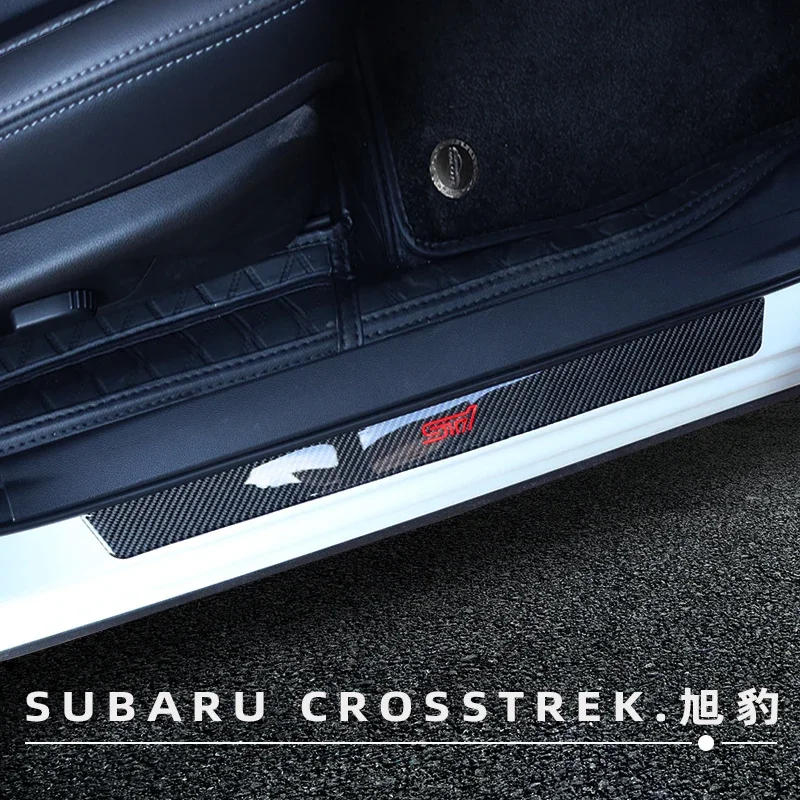 For Subaru Crosstrek 2024 Soft Carbon Fiber Welcome Pedal Threshold Strip