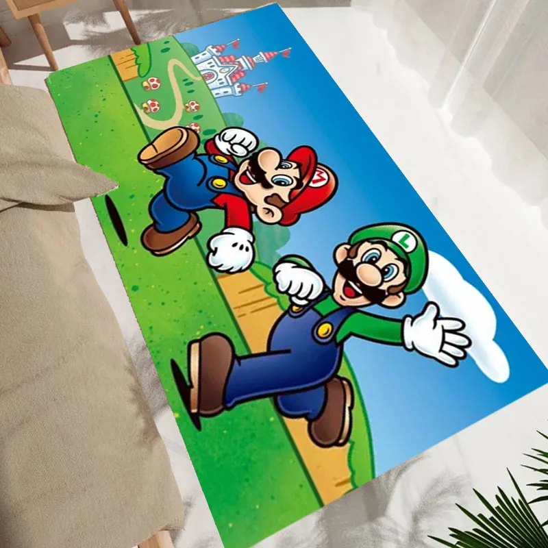Cartoon S-Super M-Mario Bros Game Rug Area Carpet for Living Room Kids Bedroom Sofa Kitchen Hallway Decor Child Non-slip Mats view 6