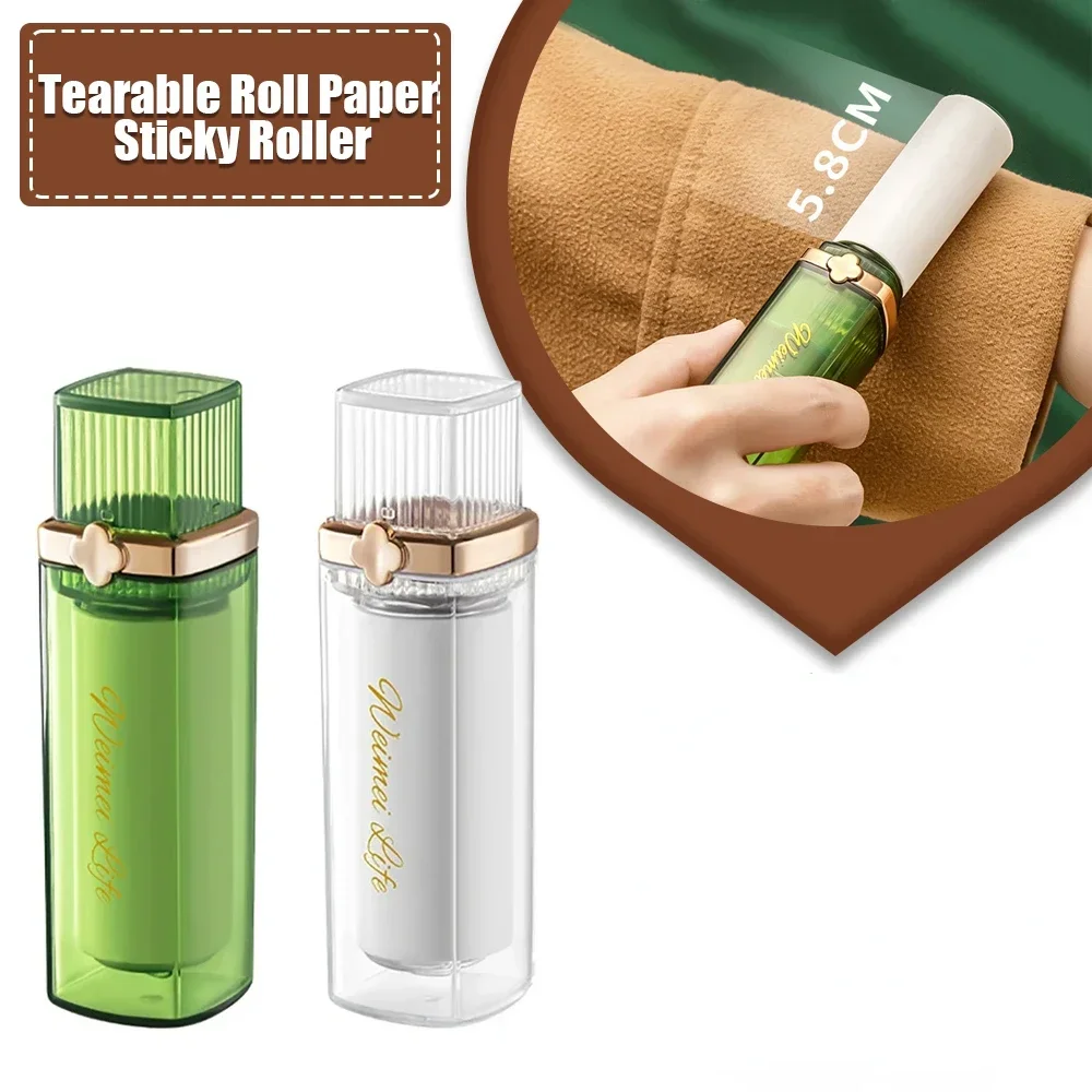 

Tearable Roll Paper Sticky Roller Dust Wiper Pet Hair Carpet Clothes Tousle Remover Replaceable Cleaning Brush Accessories