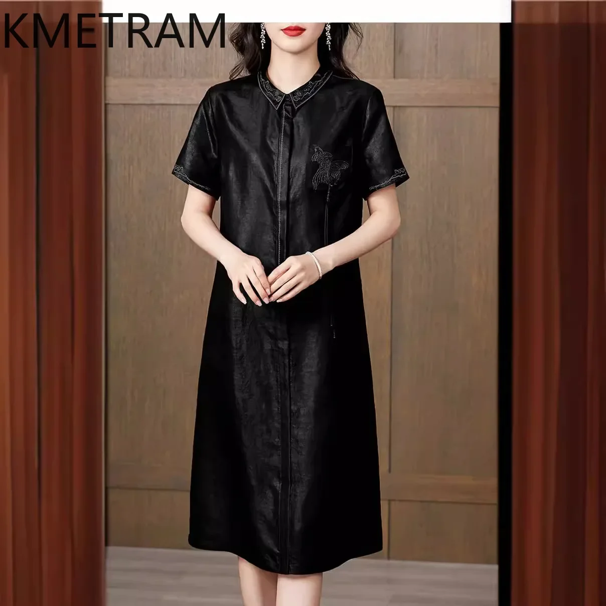 KMETRAM Kleid aus 100 % echter Maulbeerseide, luxuriöse Party-lange Kleider, chinesischer Stil, Damenbekleidung, 2024, Sommerkleid, Плае Жqish