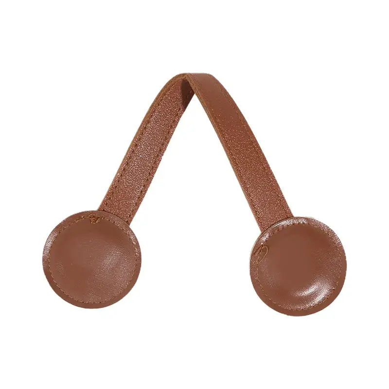 1PCS Multipurpose Magnetic PU Leather Hat Clip with Faux Fur Strong Round Organizer Outdoor Travel Cap Holder Bag Accessories