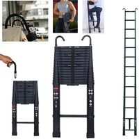 6.2M Heavy Duty Telescopic Ladders With Hooks 14 Steps Aluminum Extending Roof Ladder for Multi-Purpose Indoor Outdoor Ladder