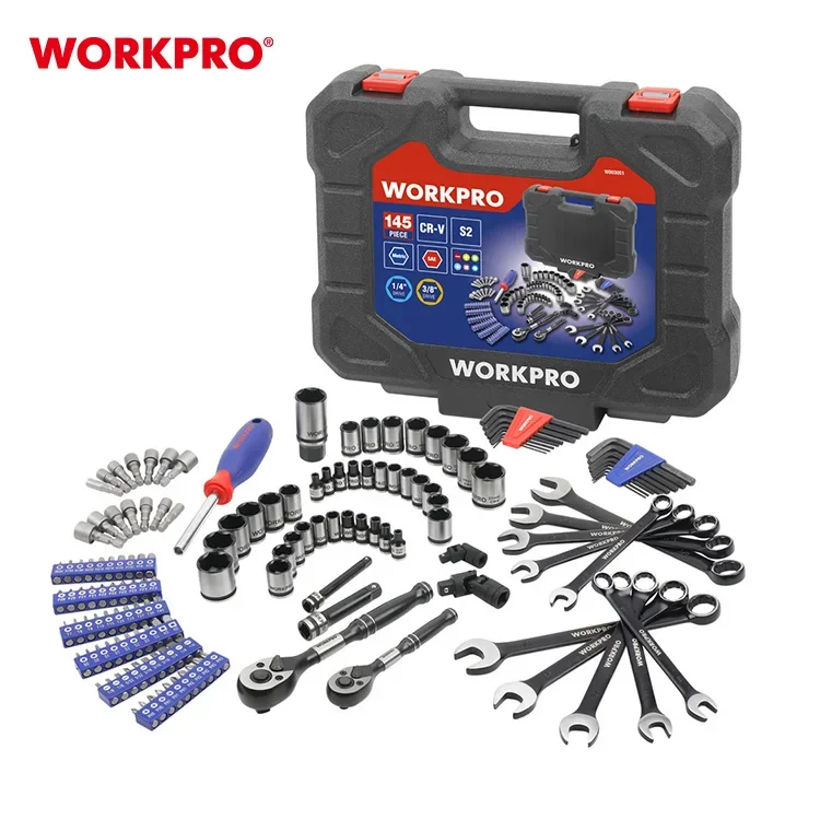 WORKPRO 145PC Mechanic Tool Box Set 1/4