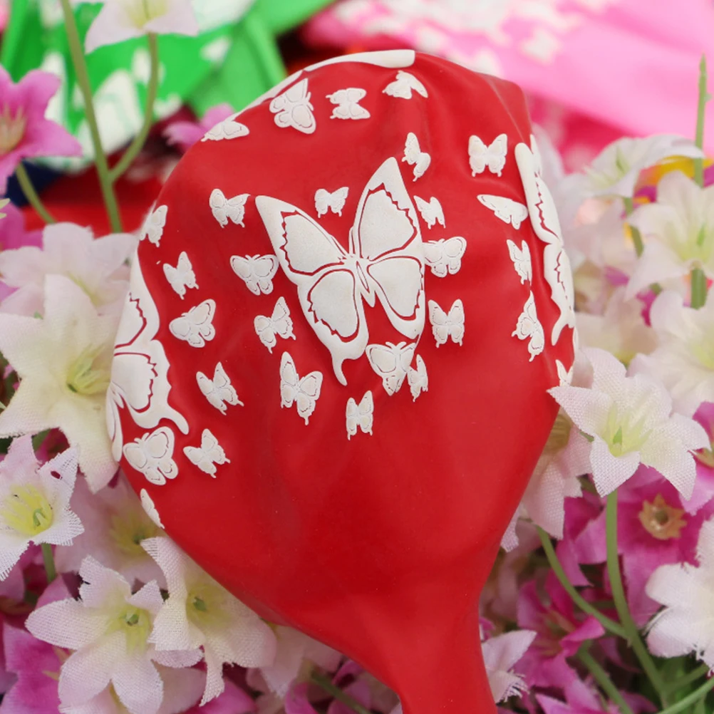 

100 Pcs Butterfly Balloon Latex Balloons Wedding Regular Birthday Party Emulsion