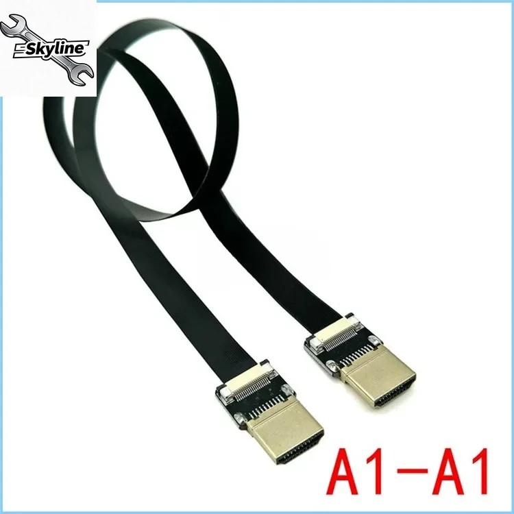 FPV external screen dedicated HDMI standard set-top box elbow soft cable Raspberry Pi high definition ultra-thin flat cable
