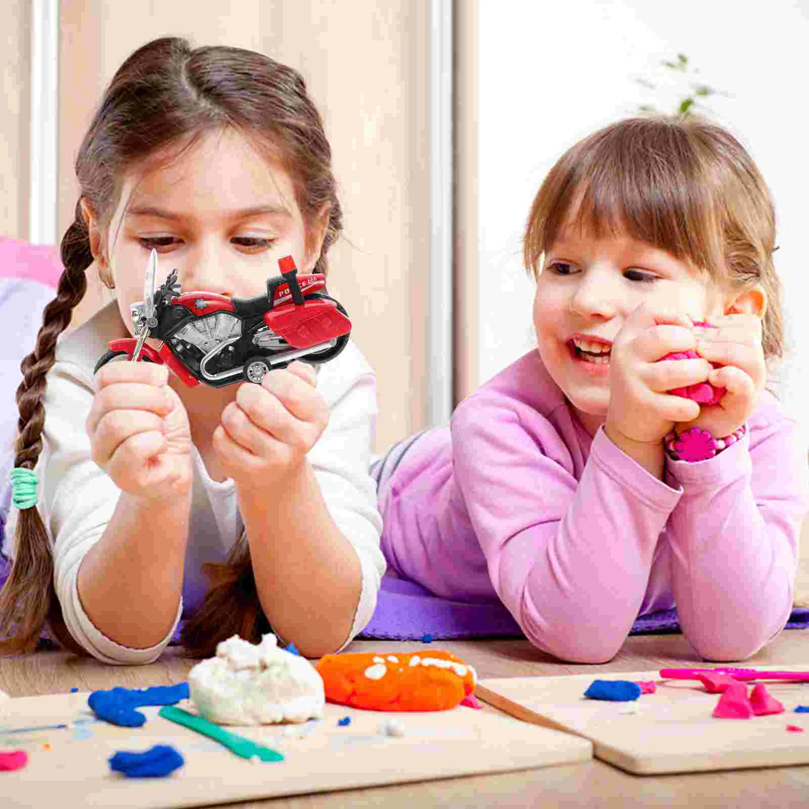 Juguete de motocicleta de coche de policía para niños, juguetes para niños, escultura Abs, motocicleta Mini