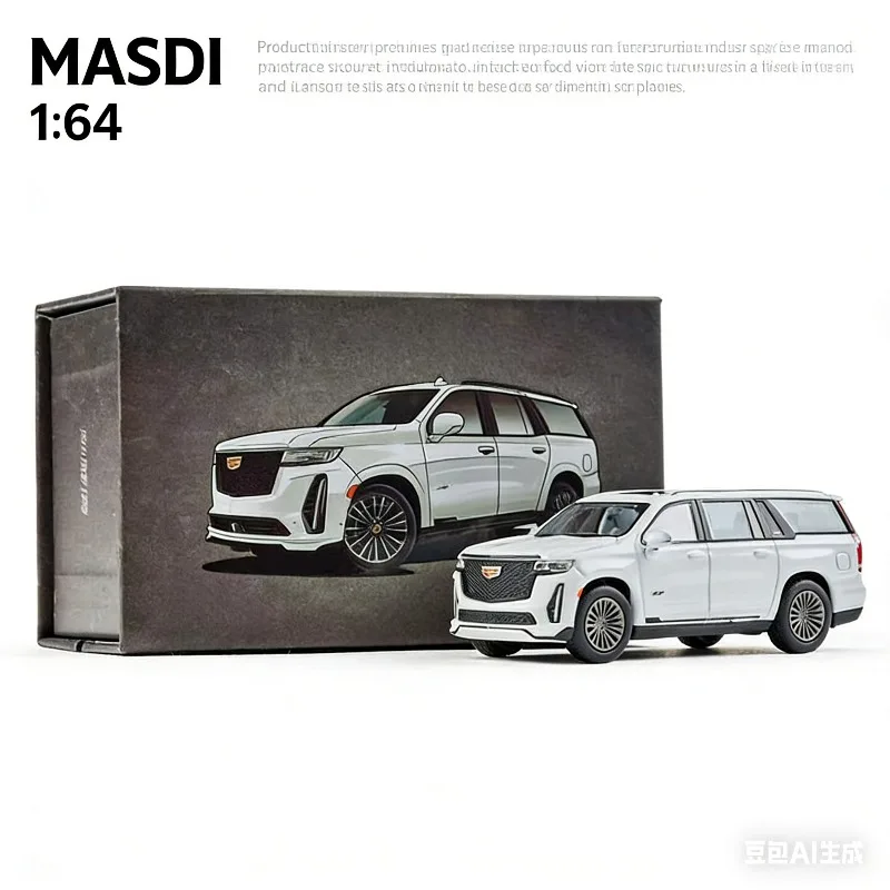 

MASDI 1/64 Cadillac Escalade, литая статическая модель автомобиля из сплава, коллекционный предмет декора, подарок для мальчиков на праздники.