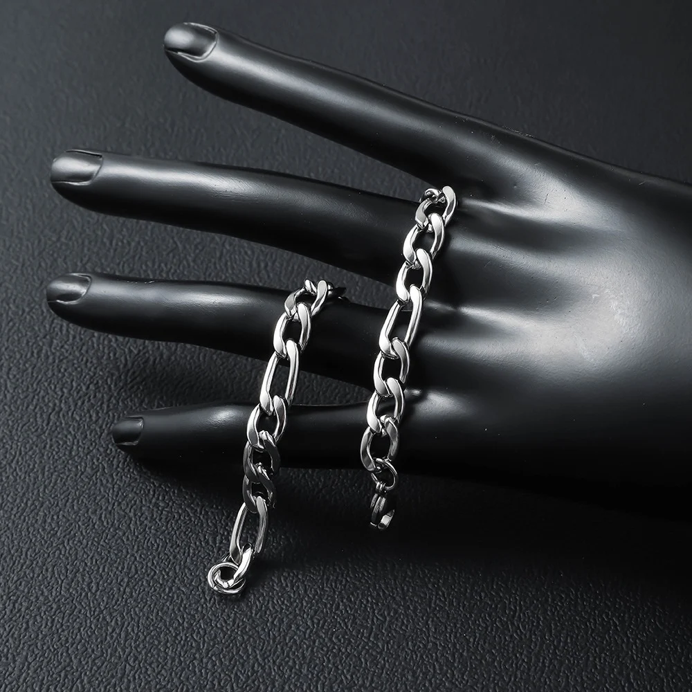 5MM Stainless Steel NKMen Bracelet Silver Color Titanium Steel Figaro Bracelet Fashion Jewelry Trend Accessories Women Bracelet