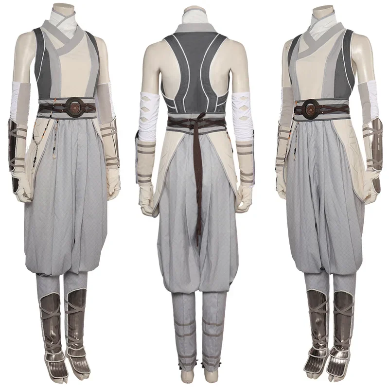 Asoka Cosplay Role Play Gray Battle Suits Movie Space Battle Costume Adult Women Roleplay Outfits Fancy Dress Up Party Clothes