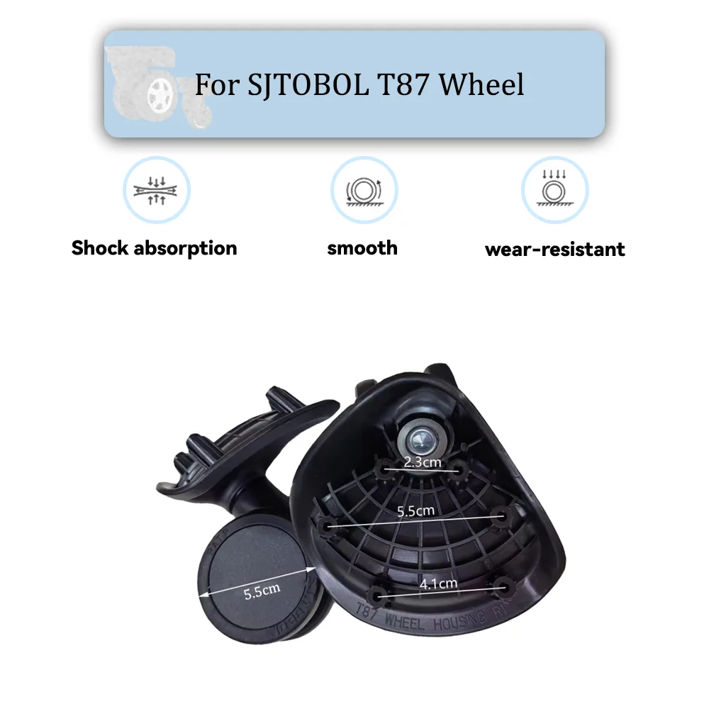 

For SJTOBOL T87 Universal Wheel Black Replacement Suitcase Silent Convenient Smooth Shock Absorbing Rotating Accessories Wheels