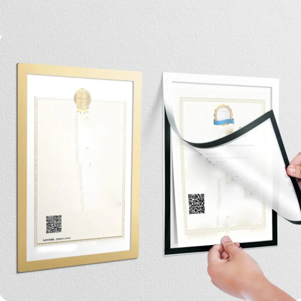 A3 A4 8.5x11inch Magnetic Photo Frame Poster Certificate Artwork Self Adhesive Magnetic Picture Frames Photo Display