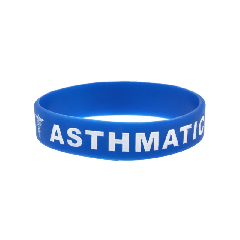 1 Stück/3 Stück Asthma-Silikon-Armband Medizinisches Notfall-ID-Armband Asthma/Atemwegs-Alarm – Detail 5
