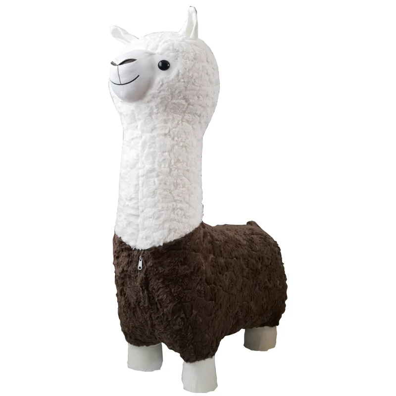 

Alpaca seat animal stool with wheels creative handmade ornament shoe changing stool housewarming gift