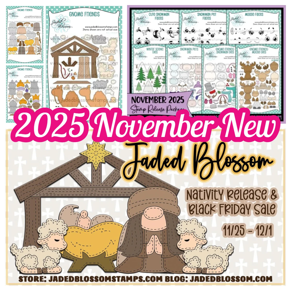 

November 2025 New Jaded Blossom Stamp Release Package Nativity Pelease＆Black Friday Sale Dies Stamps DIY Scrapbook Card Stencil