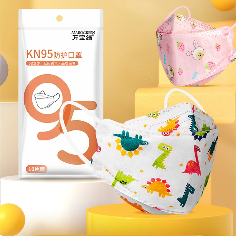 10pcs/Pack 0-2y & 3-7y & 8-14y Funny Cartoon Kids & Children Face Mask 4-Layer Earloop Particulate Respirator For Boys And Girls