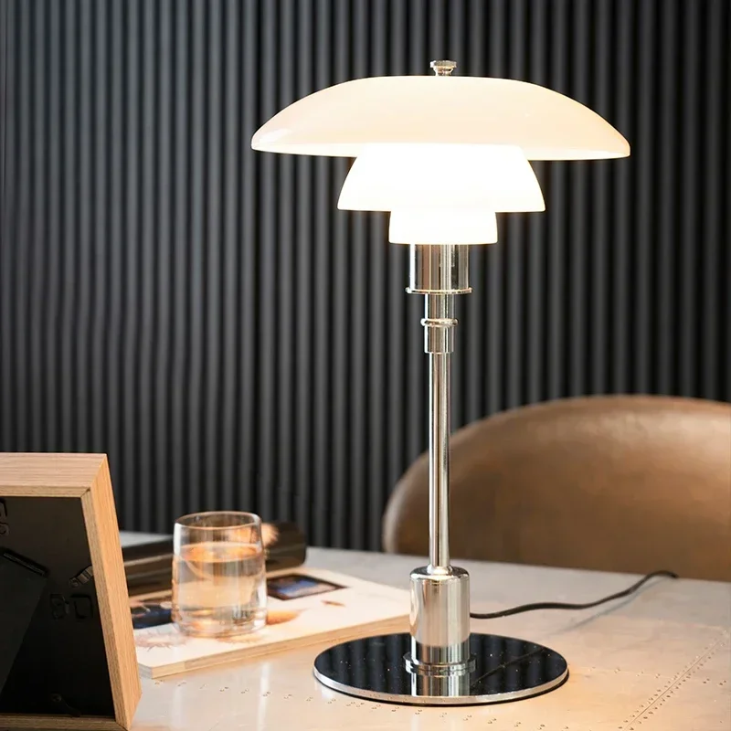 

High Quality LED Table Lamp Glass Desk Light Close To Original For Living Room