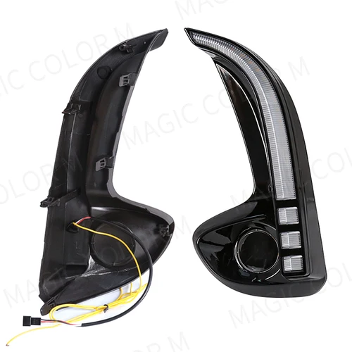 Imagen 2 del producto Luz LED de circulación diurna para Toyota Yaris Vios 2020 2021 2022, luces de día de parachoques delantero DRL, señal de giro, lámpara antiniebla blanca y amarilla de 12V