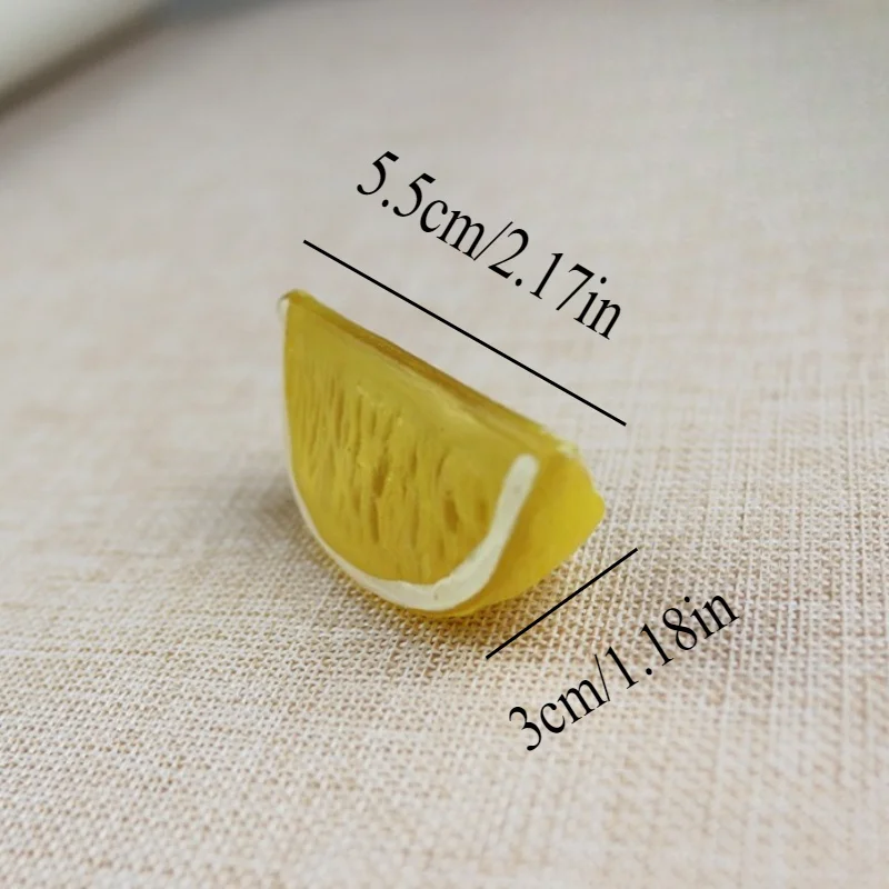 1PC Plastic Simulated Lemon Orange Artificial Segment for Home Decor Photo Props Kitchen Display Pendant Clip Keychain Accessory