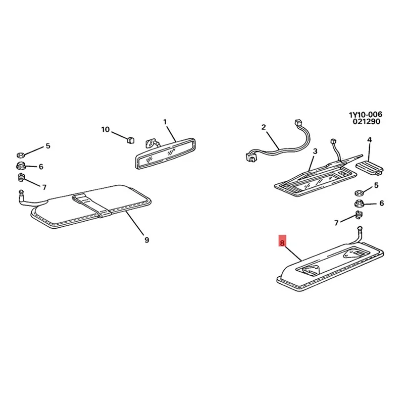 

2Pair Car Sun Visors Shades W/LED Light 12459827 14081826 For Corvette C4 1984-1996 Sunvisors Vanity Mirror