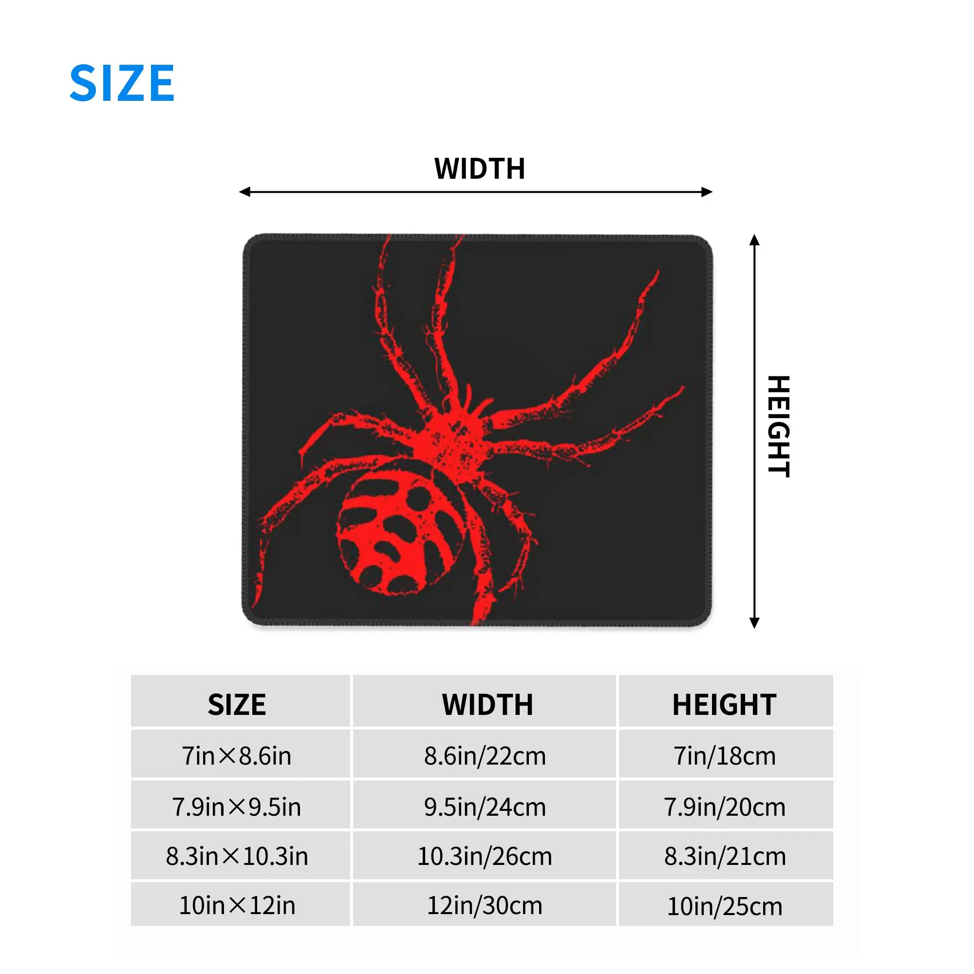 Red Spider Print Mouse Pad Computer Keyboard Mouse Mat Gamer PC Laptop Desk Mat Office Accessories Table Mats