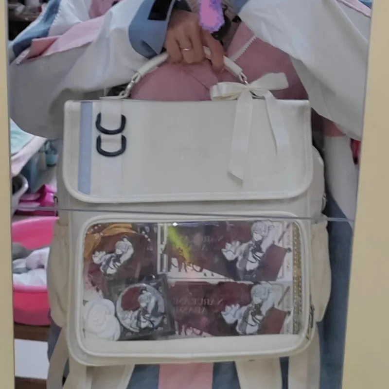 Ita Bag Fashion Preppy Style Japanese Backpack Casual Lightweight High Quality Transparent Pocket Coquette Aesthetic Schoolbag