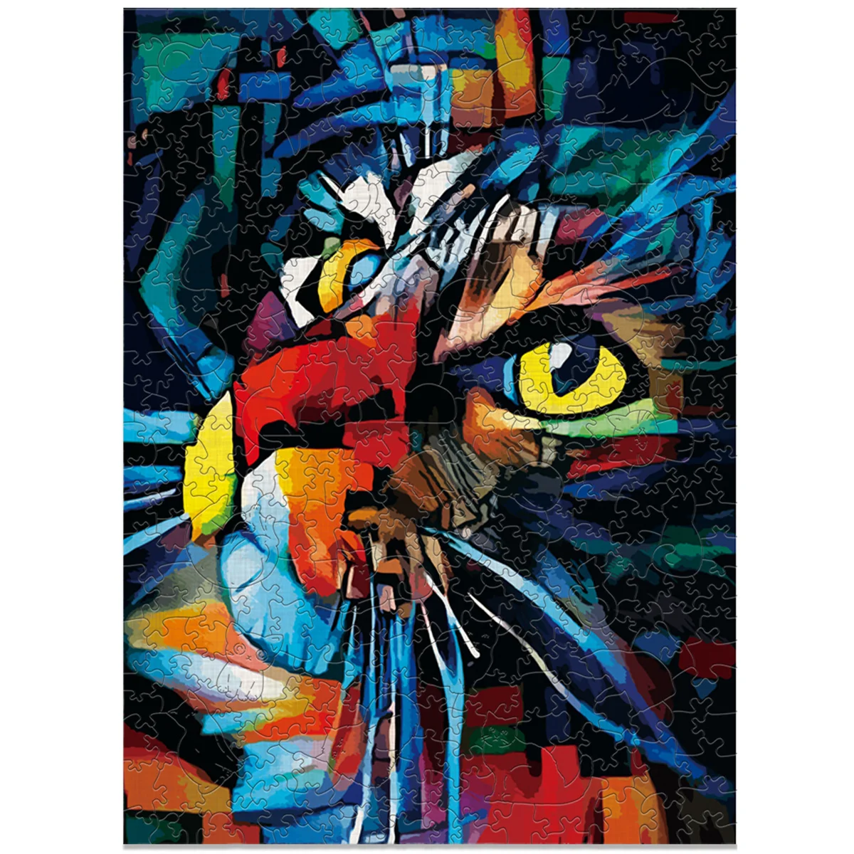 Rectangular Cat Wood Animal Jigsaws Creative Games Brain Twister Holiday Gifts Wooden Puzzle Kids Adults High-quality DIY Toys
