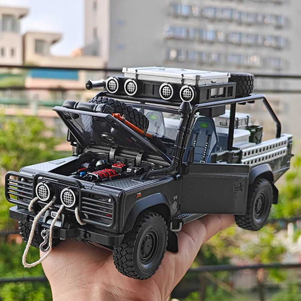 1:24 Land Rover Defender 110 Autos, Spielzeugmodelle, Legierung, Druckguss, Miniatur-Geländerad, Rückziehfahrzeuge für Kinder, Festival-Geschenke